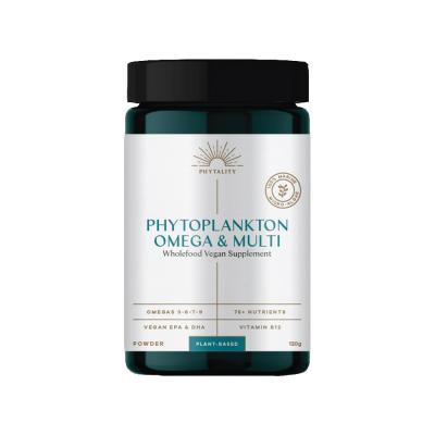 Phytality Phytoplankton Omega & Multi (Wholefood Vegan Supplement) Powder 120g